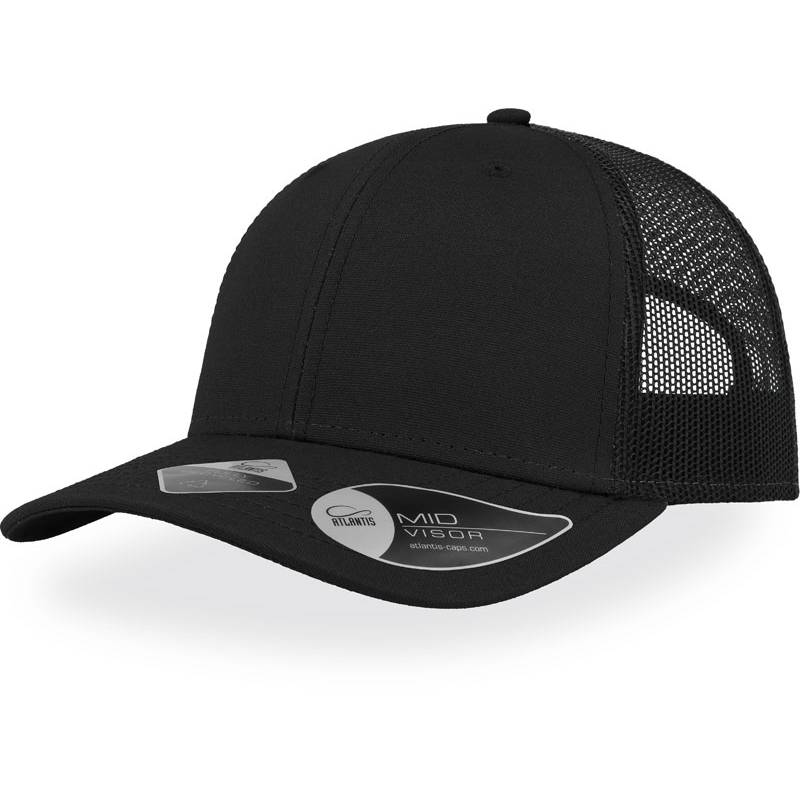 Atlantis | Recy Three, 6 panelová síťovaná kšiltovka "Recy Three", černá - černá Atlantis | Recy Three, 6 panelová síťovaná kšiltovka "Recy Three", černá - černá