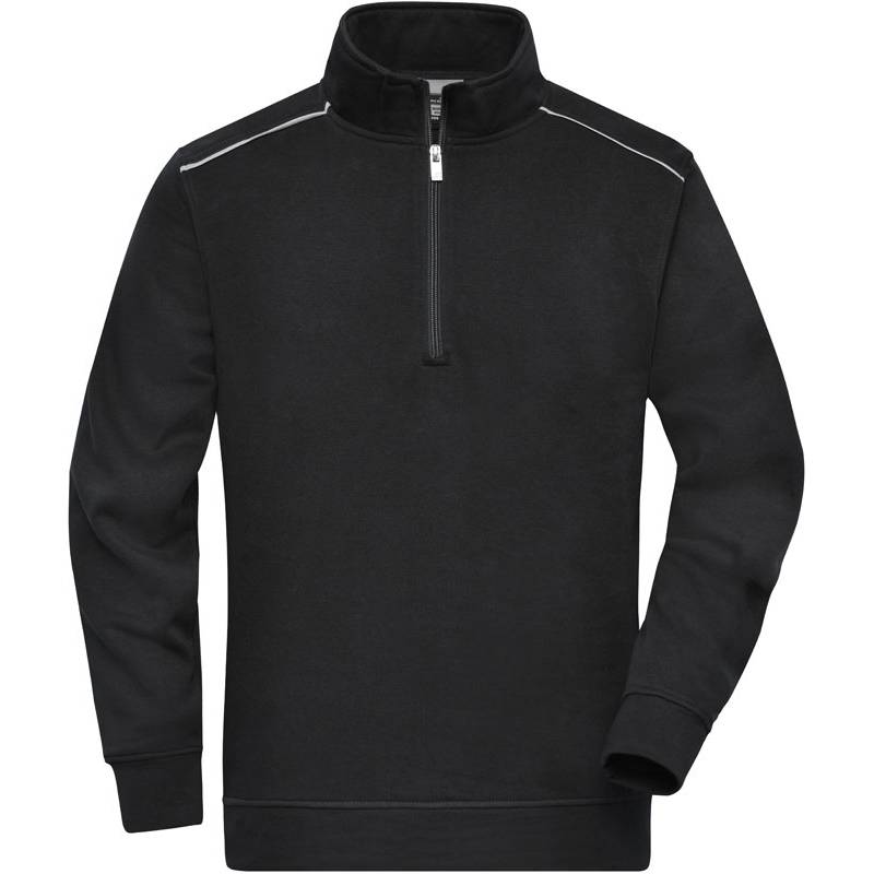 James & Nicholson | JN 895, Pracovní mikina s 1/2 zipem - Solid, černá, XS James & Nicholson | JN 895, Pracovní mikina s 1/2 zipem - Solid, černá, XS