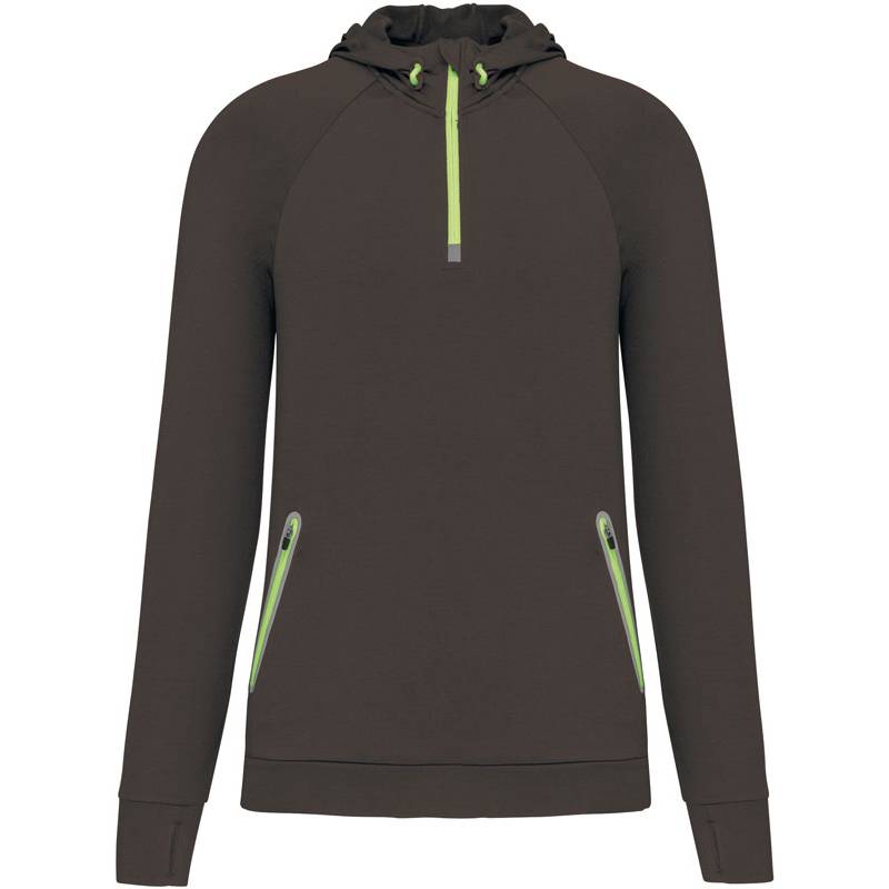 Kariban ProAct | PA360, Sportovní mikina s kapucí a 1/4 zipem, šedá Dark, XXL Kariban ProAct | PA360, Sportovní mikina s kapucí a 1/4 zipem, šedá Dark, XXL