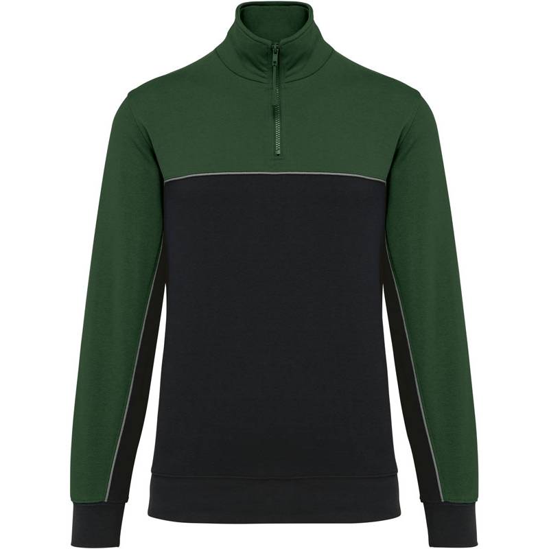 Kariban | WK404, Pracovná mikina s 1/4 zipsom, čierna - zelená Forest, XL Kariban | WK404, Pracovná mikina s 1/4 zipsom, čierna - zelená Forest, XL