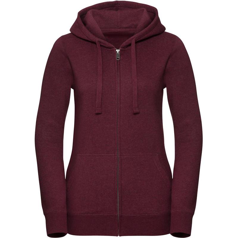 Russell | 263F, Dámská melírovaná mikina s kapucí Authentic, červená Burgundy Melange, XS Russell | 263F, Dámská melírovaná mikina s kapucí Authentic, červená Burgundy Melange, XS