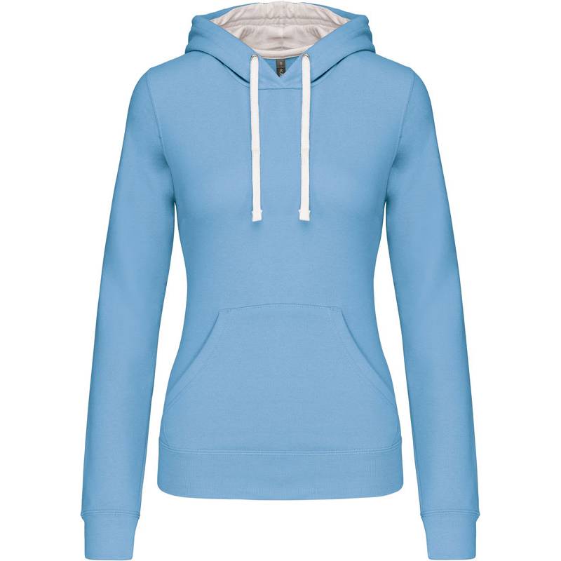 Kariban | K465, Dámska mikina s kontrastná kapucňou, modrá Sky - biela, XXL Kariban | K465, Dámska mikina s kontrastná kapucňou, modrá Sky - biela, XXL