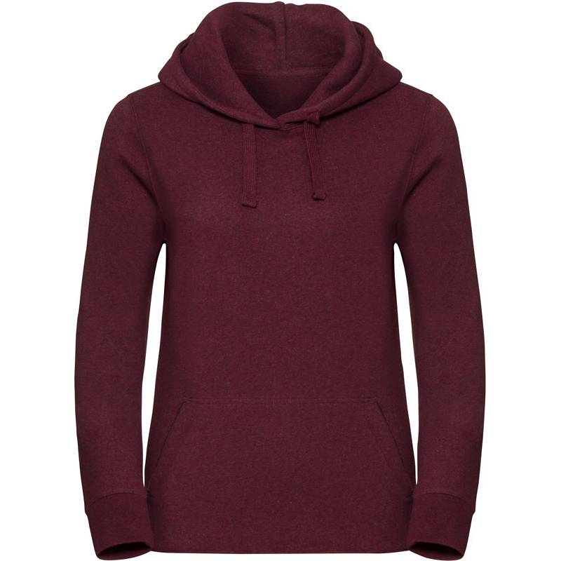 Russell | 261F, Dámská melírovaná mikina s kapucí Authentic, červená Burgundy Melange, XS Russell | 261F, Dámská melírovaná mikina s kapucí Authentic, červená Burgundy Melange, XS