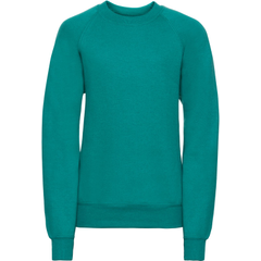 Russell | 762B, Dětská raglánová mikina, zelená winter emerald, 90 Russell | 762B, Dětská raglánová mikina, zelená winter emerald, 90