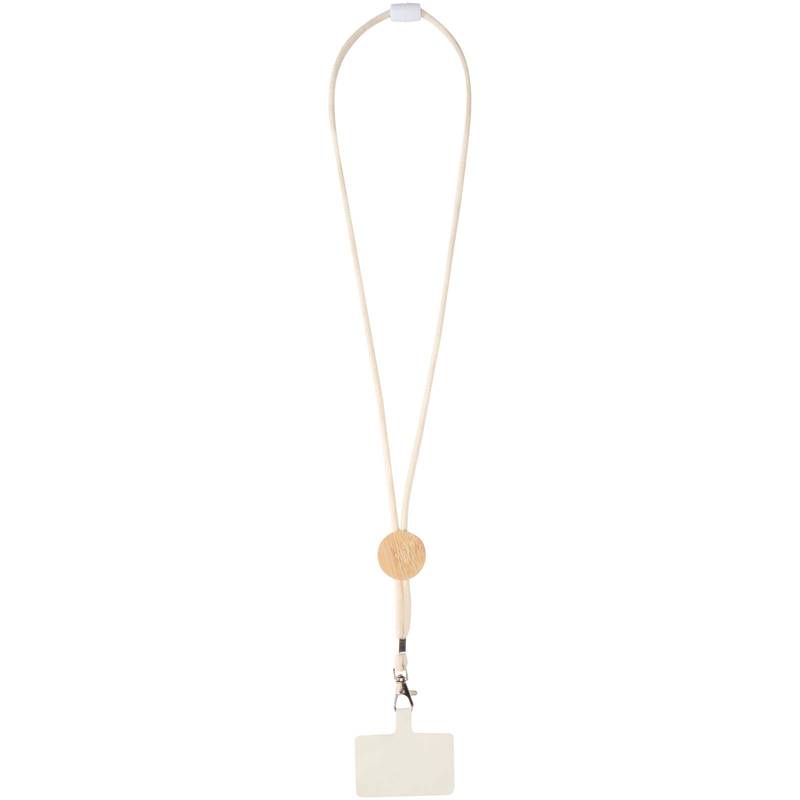 Adhab šňůrka na chytrý telefon s bambusovými detaily, bílá Adhab šňůrka na chytrý telefon s bambusovými detaily, bílá