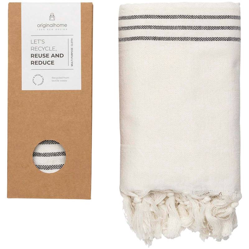 Originalhome látka z recykl. materiálu, 85 × 175 cm, bílá Creme Originalhome látka z recykl. materiálu, 85 × 175 cm, bílá Creme