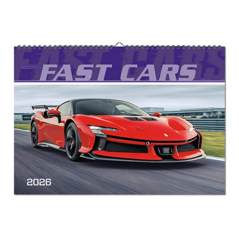 Nástenný kalendár Fast cars 485x340 mm, 2026 Nástenný kalendár Fast cars 485x340 mm, 2026