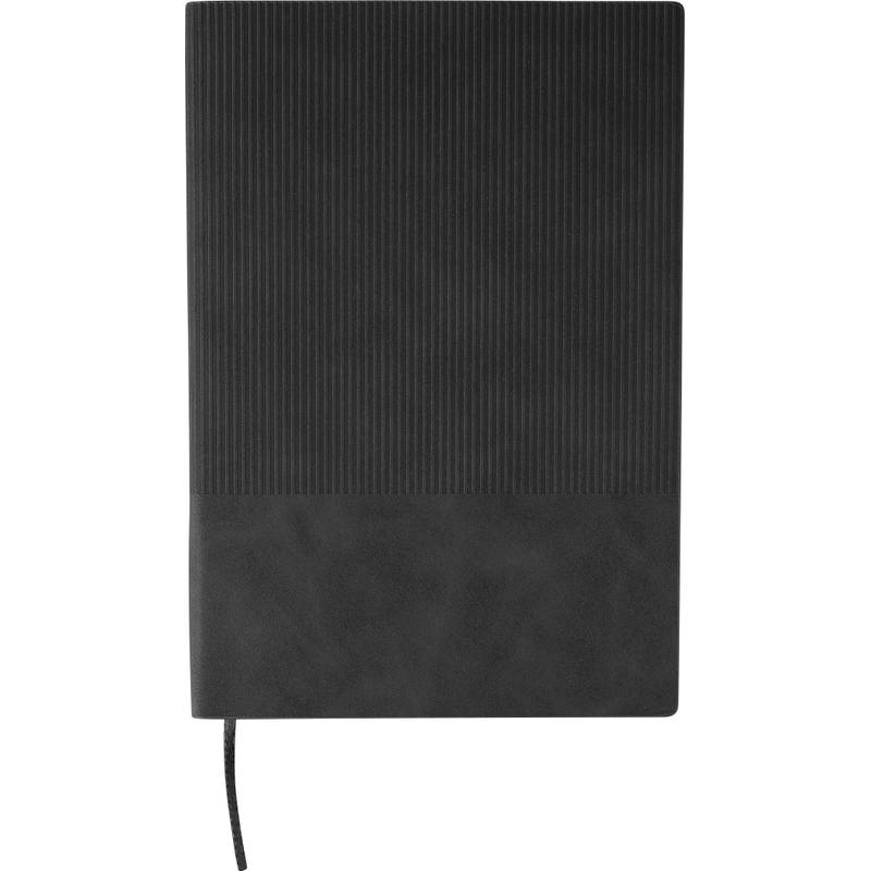 Recyklovaný PU zápisník (A5) Elian, černá Recyklovaný PU zápisník (A5) Elian, černá