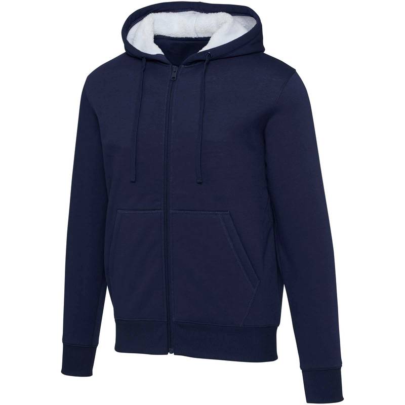 Natron mikina s kapucňou a dlhým zipsom zo sherpa materiálu, modrá Navy XS Natron mikina s kapucňou a dlhým zipsom zo sherpa materiálu, modrá Navy XS