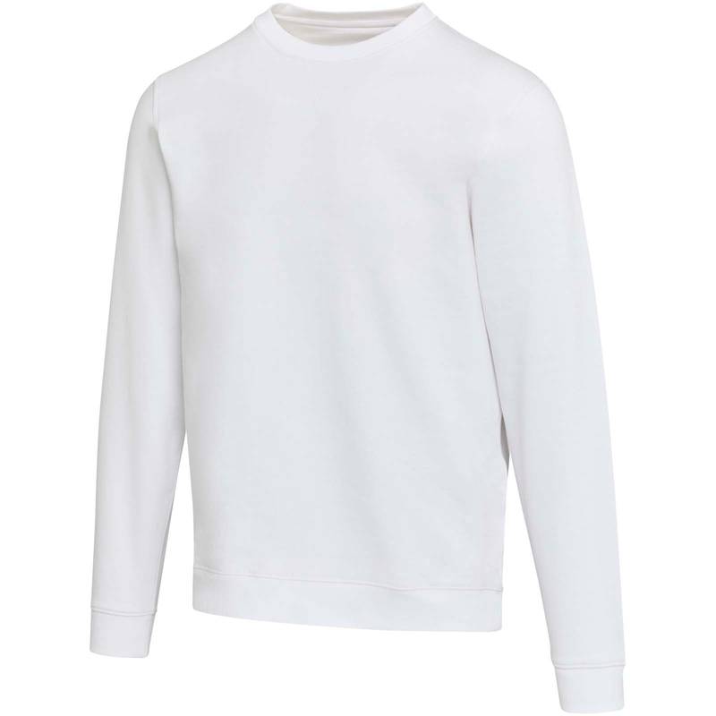 Jasper unisex sveter s okrúhlym výstrihom z org.recykl.mat. 280 g/m, biela XS Jasper unisex sveter s okrúhlym výstrihom z org.recykl.mat. 280 g/m, biela XS