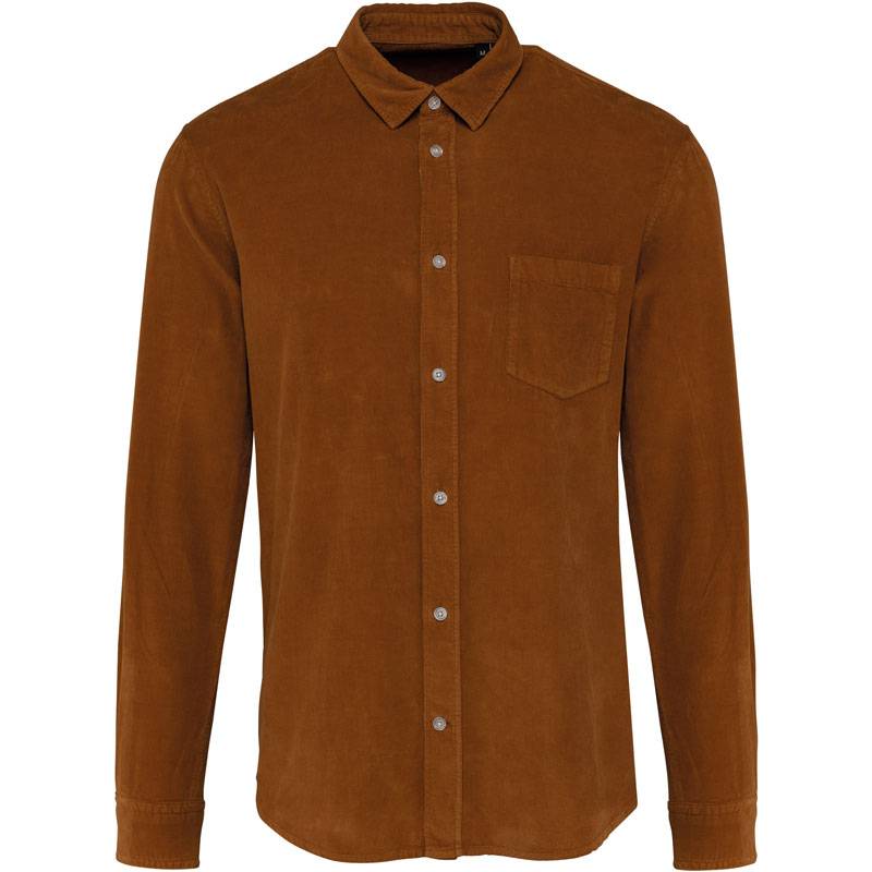 Kariban | K599, Menčestrová košeľa s dl. rukávom, červená Washed Brandy, S Kariban | K599, Menčestrová košeľa s dl. rukávom, červená Washed Brandy, S