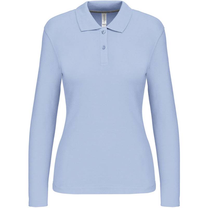 Kariban | K244, Dámske piqué polo s dlhým rukávom, modrá Sky, XXL Kariban | K244, Dámske piqué polo s dlhým rukávom, modrá Sky, XXL
