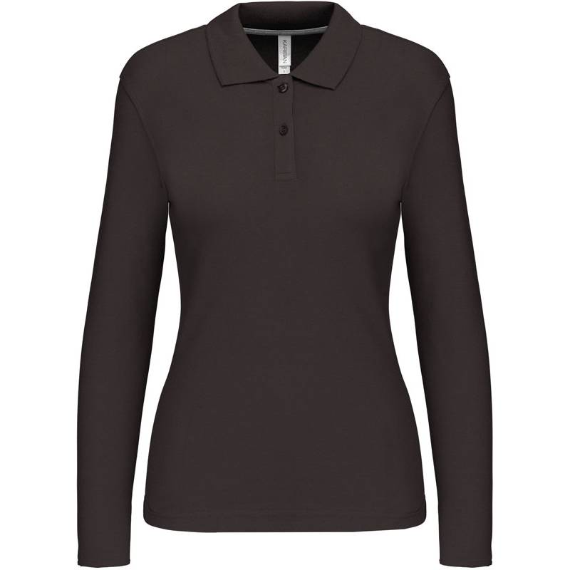 Kariban | K244, Dámské piqué polo s dlouhým rukávem, sivá Dark, 3XL Kariban | K244, Dámské piqué polo s dlouhým rukávem, sivá Dark, 3XL