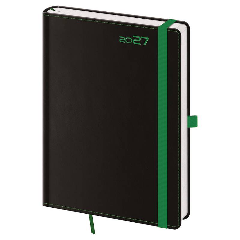 Denný diár A5 Black Green s pútkom Denný diár A5 Black Green s pútkom
