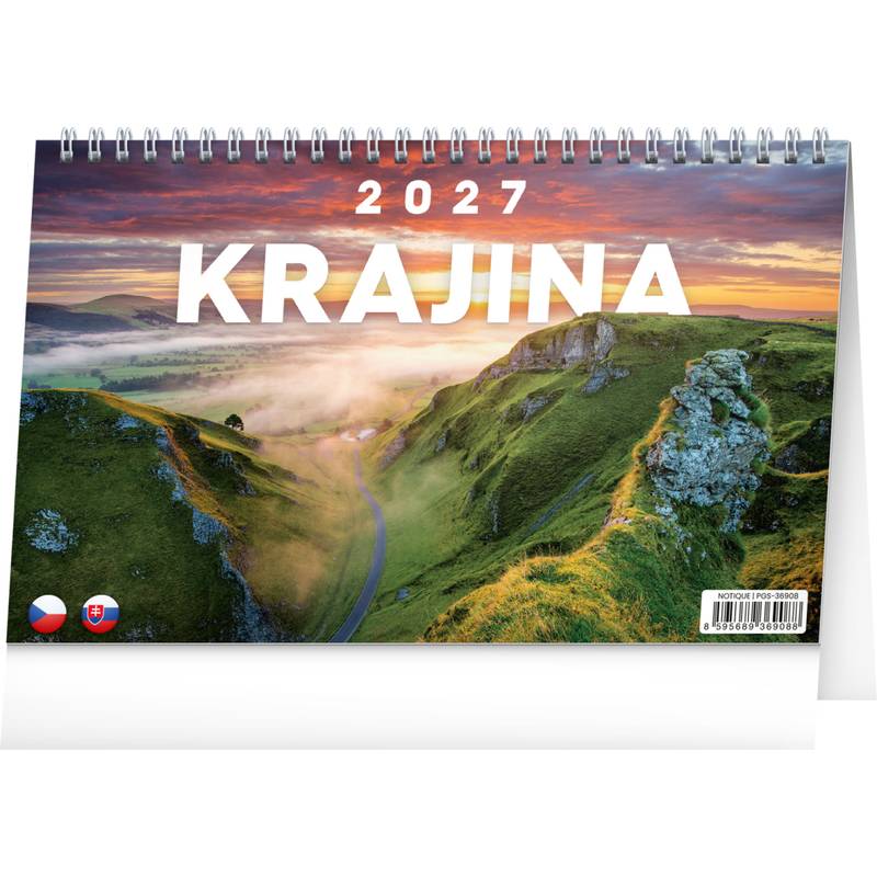 NOTIQUE Stolní kalendář Krajina CZ/SK 2027, 23,1 x 14,5 cm NOTIQUE Stolní kalendář Krajina CZ/SK 2027, 23,1 x 14,5 cm