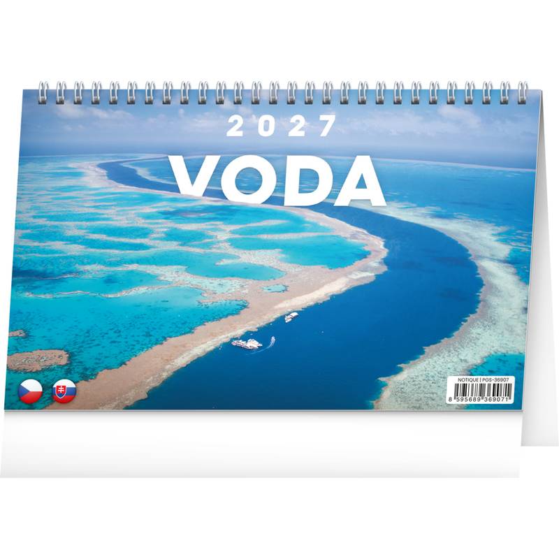 NOTIQUE Stolní kalendář Voda CZ/SK 2027, 23,1 x 14,5 cm NOTIQUE Stolní kalendář Voda CZ/SK 2027, 23,1 x 14,5 cm