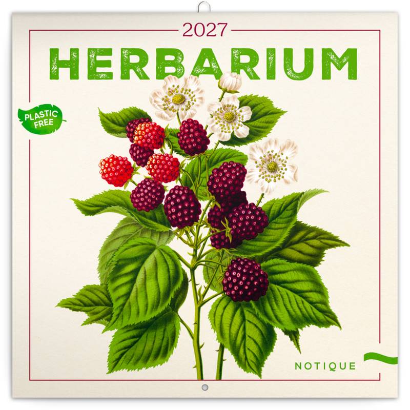 NOTIQUE Poznámkový kalendář Herbář 2027, PLASTIC FREE, 30 x 30 cm NOTIQUE Poznámkový kalendář Herbář 2027, PLASTIC FREE, 30 x 30 cm