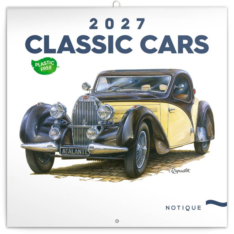 NOTIQUE Poznámkový kalendář Classic Cars – Václav Zapadlík 2027, PLASTIC FREE, 30 x 30 cm NOTIQUE Poznámkový kalendář Classic Cars – Václav Zapadlík 2027, PLASTIC FREE, 30 x 30 cm