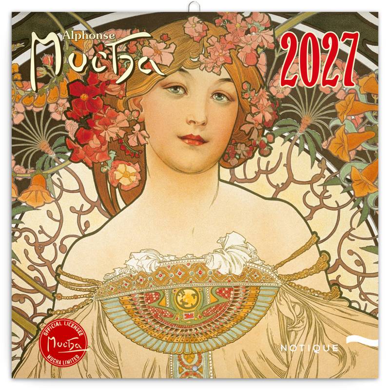 NOTIQUE Grid calendar Alphonse Mucha 2027, 30 x 30 cm NOTIQUE Grid calendar Alphonse Mucha 2027, 30 x 30 cm