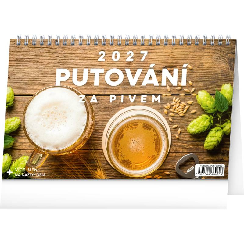 NOTIQUE Stolní kalendář Putování za pivem 2027, 23,1 x 14,5 cm NOTIQUE Stolní kalendář Putování za pivem 2027, 23,1 x 14,5 cm
