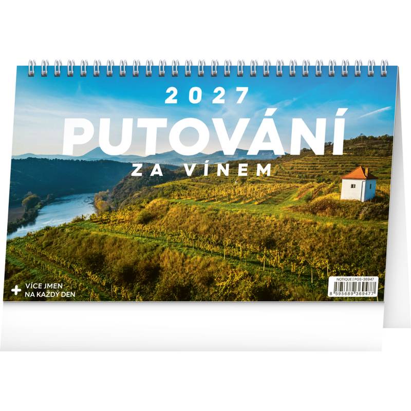 NOTIQUE Stolní kalendář Putování za vínem 2027, 23,1 x 14,5 cm NOTIQUE Stolní kalendář Putování za vínem 2027, 23,1 x 14,5 cm