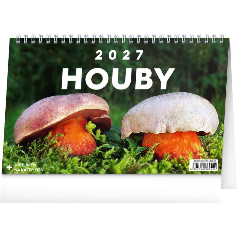 NOTIQUE Stolní kalendář Houby 2027, 23,1 x 14,5 cm NOTIQUE Stolní kalendář Houby 2027, 23,1 x 14,5 cm