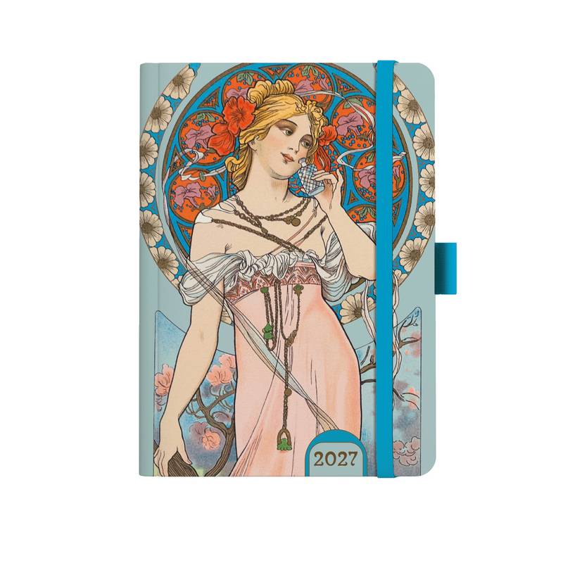 Denní diář A5 - Alfons Mucha 2027 - Modrý Denní diář A5 - Alfons Mucha 2027 - Modrý