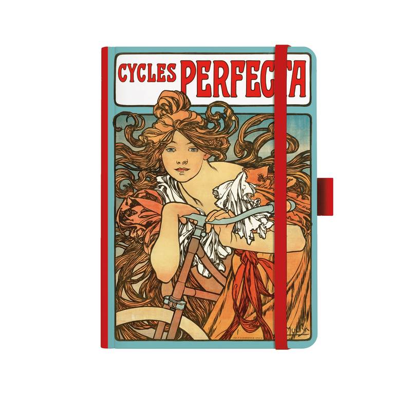 Notes A5 Premium 120g - Alfons Mucha 2027 - tečky - Červený Notes A5 Premium 120g - Alfons Mucha 2027 - tečky - Červený