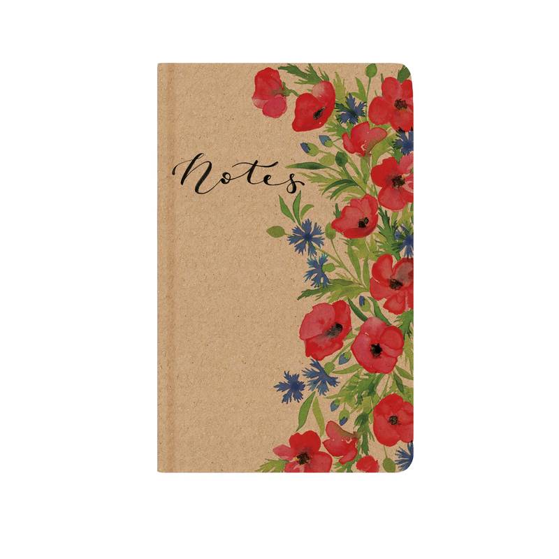 Notes linkovaný - A5 - kraft - chrpy Notes linkovaný - A5 - kraft - chrpy