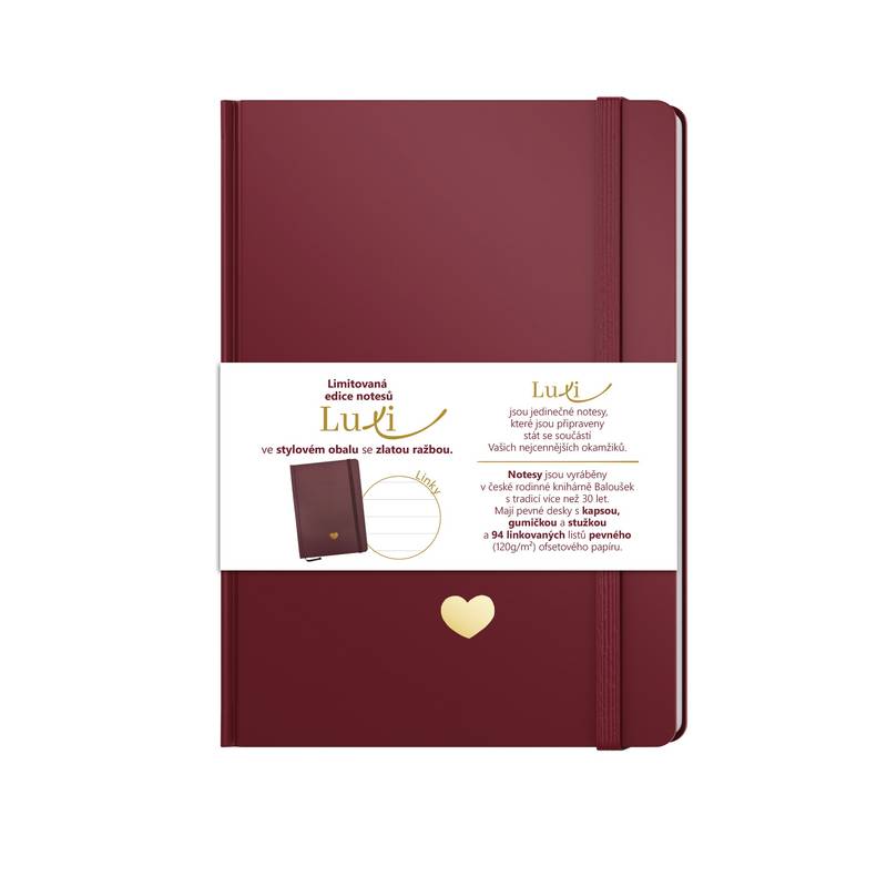 Notes Luxi linky - A5 - lamino - bordó Notes Luxi linky - A5 - lamino - bordó