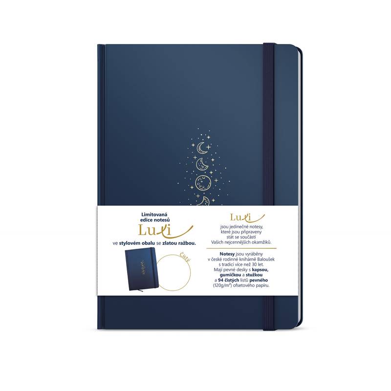 Notes Luxi prázdný - A5 - lamino - námořnická modrá Notes Luxi prázdný - A5 - lamino - námořnická modrá