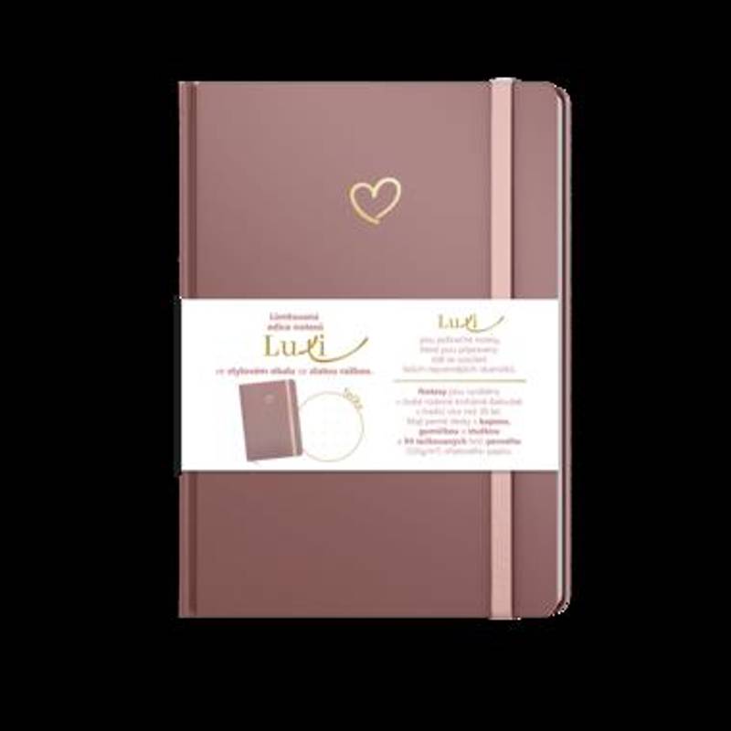 Notes Luxi tečky - A5 - lamino - starorůžová Notes Luxi tečky - A5 - lamino - starorůžová