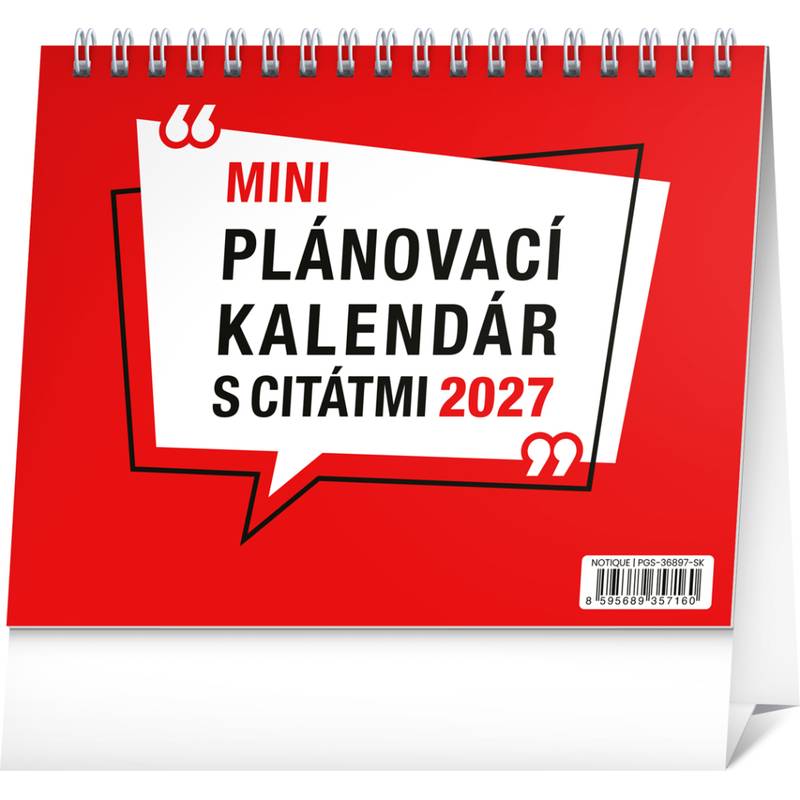 NOTIQUE Stolový kalendár Plánovací s citátmi 2027, 16,5 x 13 cm NOTIQUE Stolový kalendár Plánovací s citátmi 2027, 16,5 x 13 cm