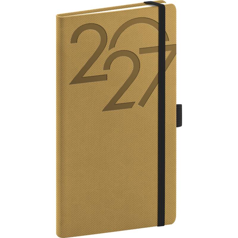 NOTIQUE Kapesní diář Ajax 2027, zlatý, 9 x 15,5 cm NOTIQUE Kapesní diář Ajax 2027, zlatý, 9 x 15,5 cm
