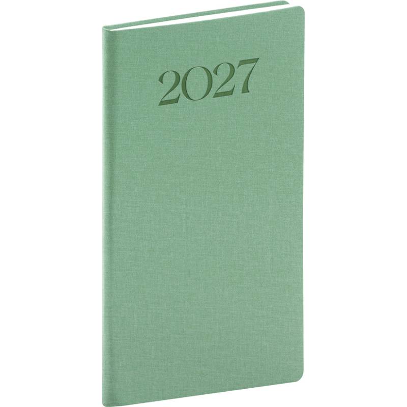 NOTIQUE Kapesní diář Biella 2027, zelený, 9 x 15,5 cm NOTIQUE Kapesní diář Biella 2027, zelený, 9 x 15,5 cm