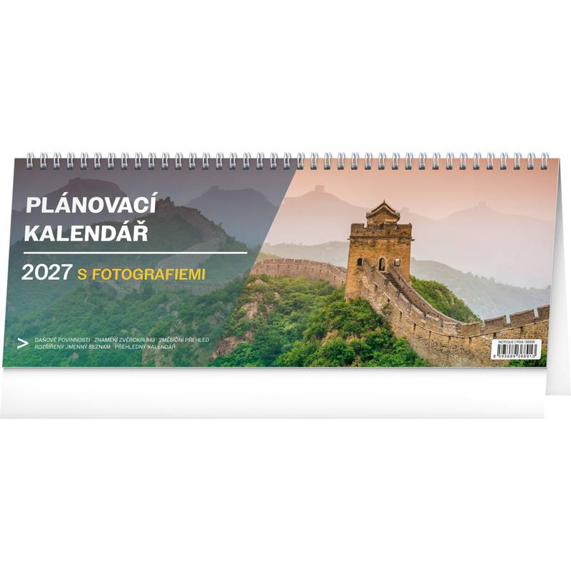 NOTIQUE Stolní kalendář Plánovací s fotografiemi CZ 2027, 33 x 12,5 cm NOTIQUE Stolní kalendář Plánovací s fotografiemi CZ 2027, 33 x 12,5 cm