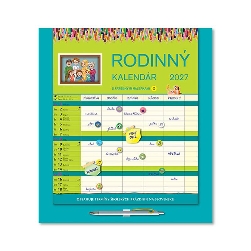 Nástenný kalendár Rodinný kalendár 2027 Nástenný kalendár Rodinný kalendár 2027
