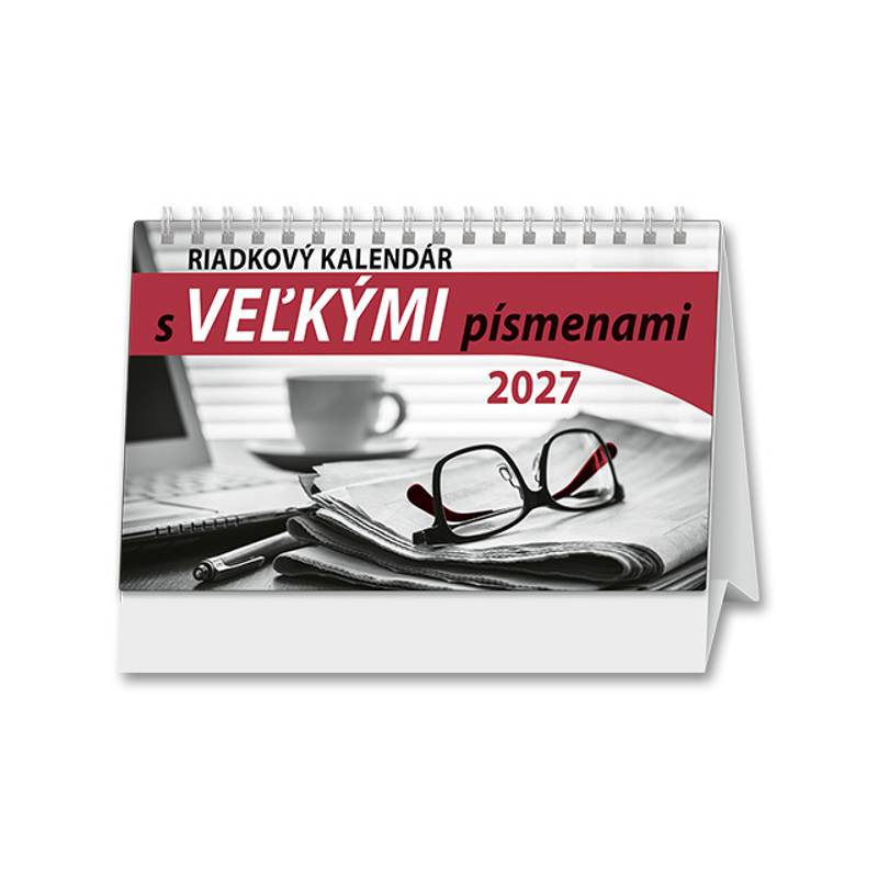 Stolový kalendár Riadkový s veľkými písmenami 2027 Stolový kalendár Riadkový s veľkými písmenami 2027
