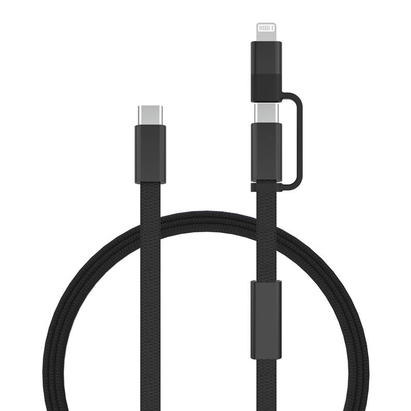 Arc RCS 60W 120 cm 2 v 1 rýchlonabíjací kábel, čierna Arc RCS 60W 120 cm 2 v 1 rýchlonabíjací kábel, čierna