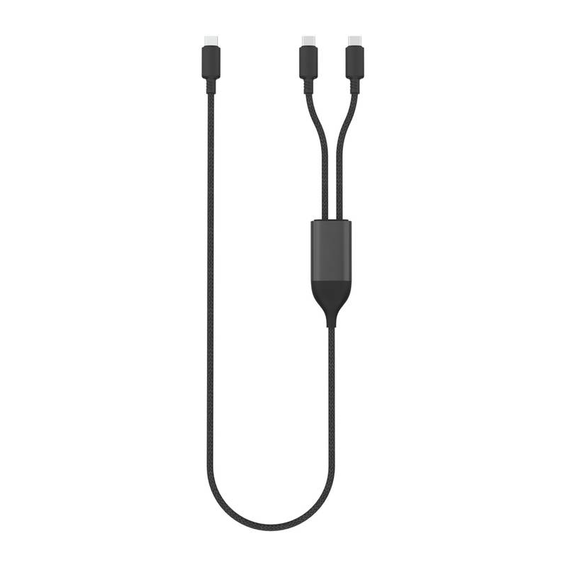 Terra 100W RCS kábel s duálnym USB-C výstupom, čierna - sivá Terra 100W RCS kábel s duálnym USB-C výstupom, čierna - sivá