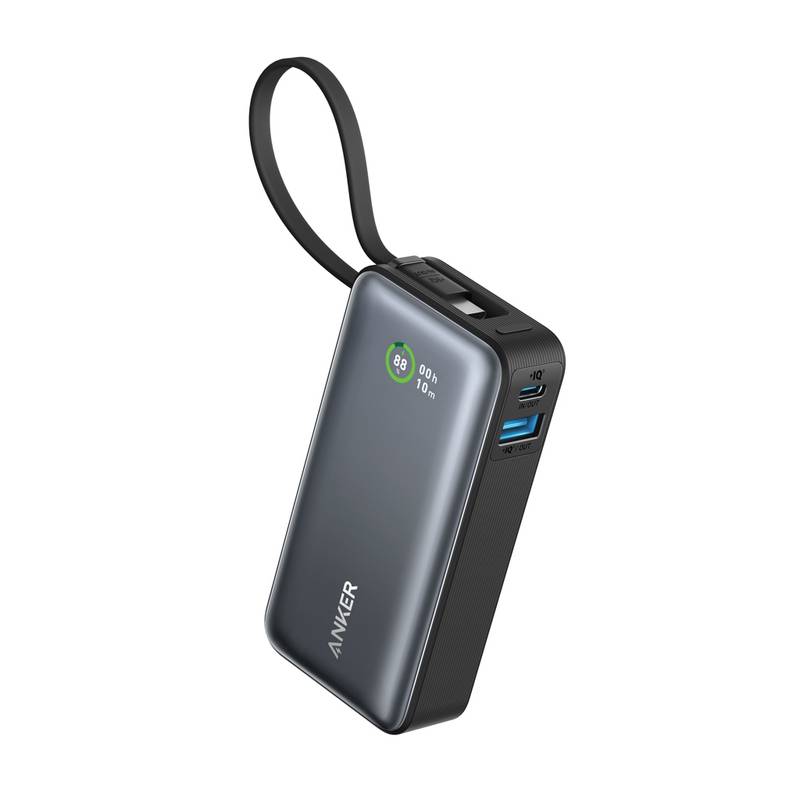 Anker Nano Power Bank 30 W so zabudovaným USB-C káblom, čierna, čierna Anker Nano Power Bank 30 W so zabudovaným USB-C káblom, čierna, čierna