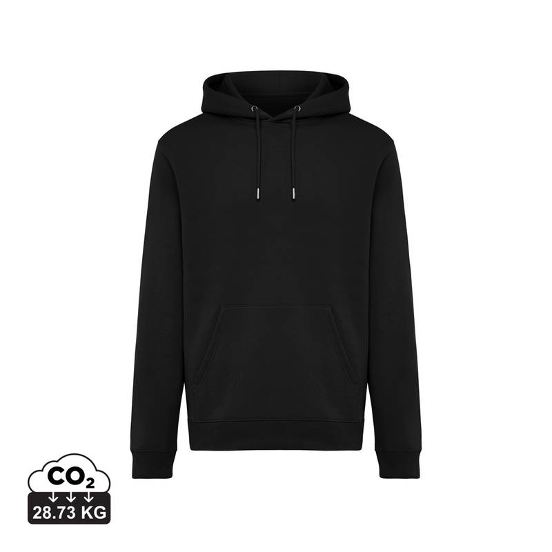 IQONIQ Joshua Unisex mikina s kapucňou z rec. bavlny, čierna IQONIQ Joshua Unisex mikina s kapucňou z rec. bavlny, čierna
