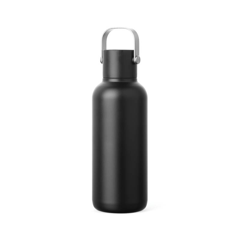 VINGA Cael RCS nerezová fľaša so slamkou 600 ml, čierna VINGA Cael RCS nerezová fľaša so slamkou 600 ml, čierna