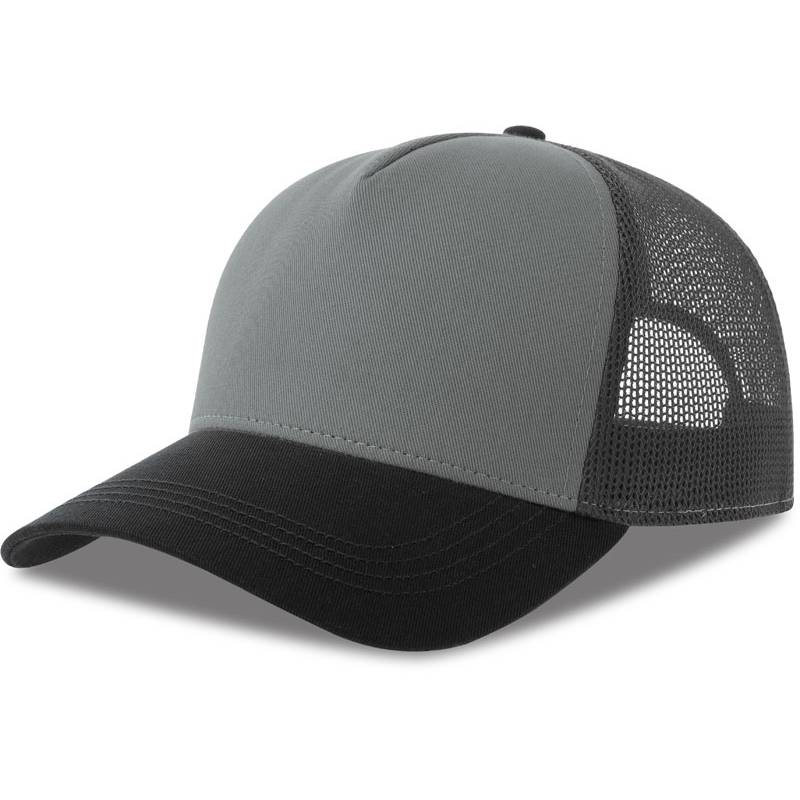 Atlantis | Rapper Cotton-S, 5 panelová Trucker šiltovka, sivá - sivá Dark - čierna, onesize Atlantis | Rapper Cotton-S, 5 panelová Trucker šiltovka, sivá - sivá Dark - čierna, onesize