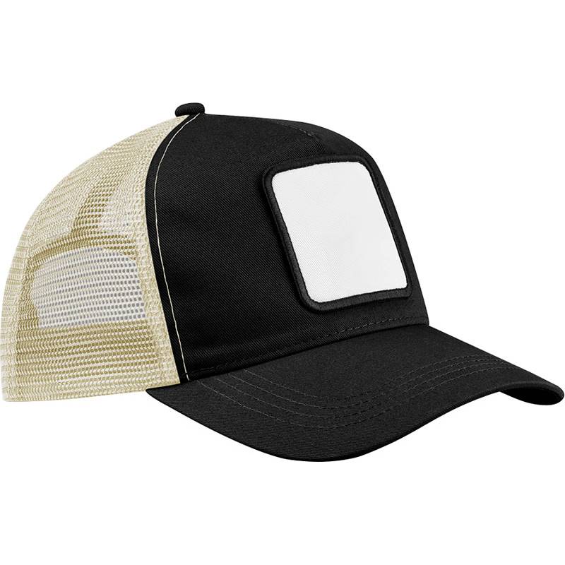 Beechfield | B 636, 5 Panelová trucker šiltovka s nášivkou, čierna - stone, onesize Beechfield | B 636, 5 Panelová trucker šiltovka s nášivkou, čierna - stone, onesize