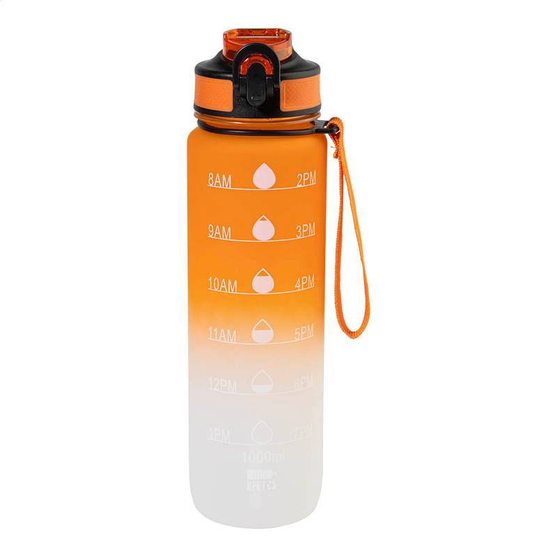 Sipgrade RPET motivačná fľaša, 1000ml, oranžová Sipgrade RPET motivačná fľaša, 1000ml, oranžová