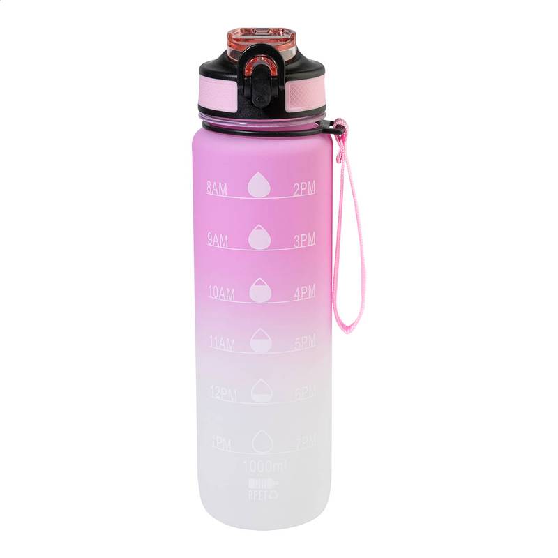 Sipgrade RPET motivačná fľaša, 1000ml, ružová Rose Sipgrade RPET motivačná fľaša, 1000ml, ružová Rose