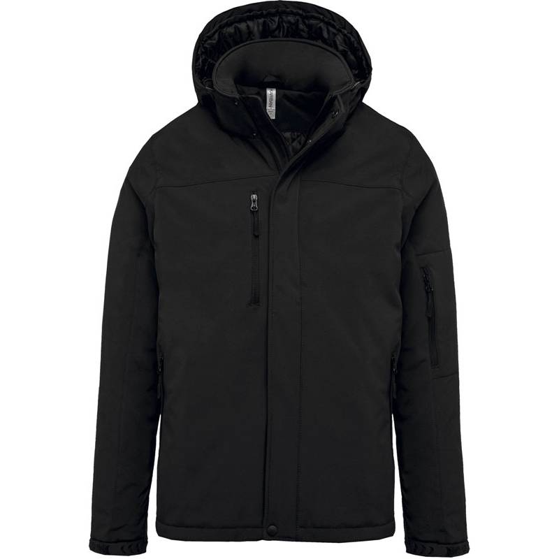 Kariban | K650, Pánska 3-vrstvá softshellová parka s kapucňou, čierna, XXL Kariban | K650, Pánska 3-vrstvá softshellová parka s kapucňou, čierna, XXL