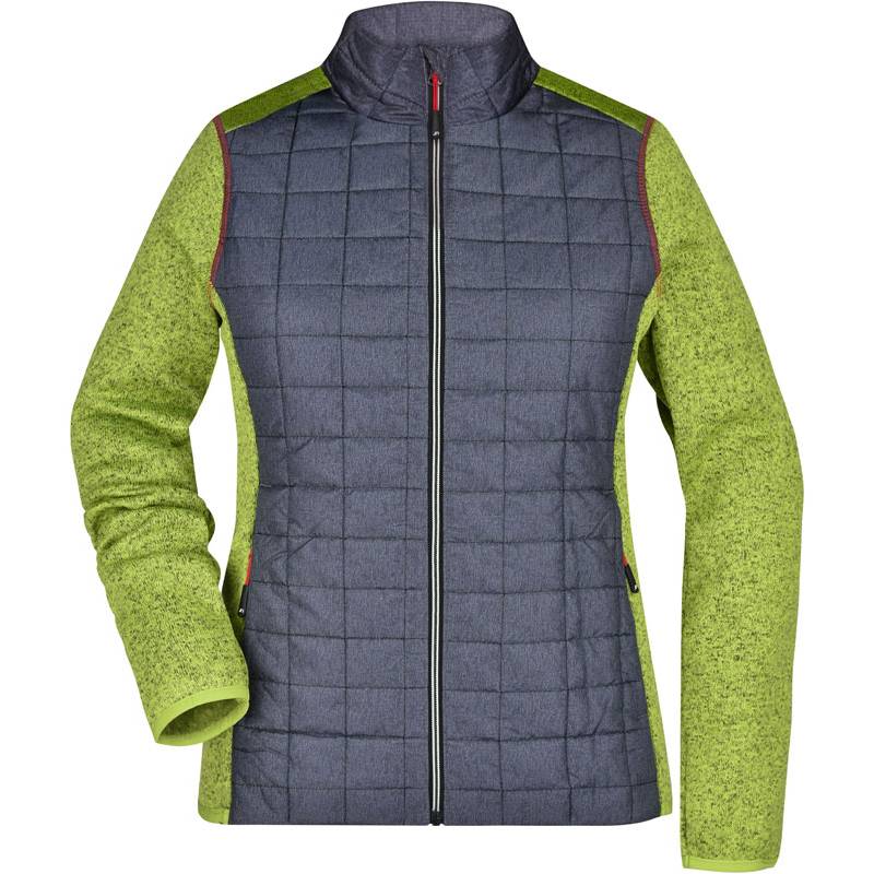 James&Nicholson | JN741, Dámská hybrid.bunda, zelená Kiwi Mel.-šedá Anthracite Mel., XS James&Nicholson | JN741, Dámská hybrid.bunda, zelená Kiwi Mel.-šedá Anthracite Mel., XS