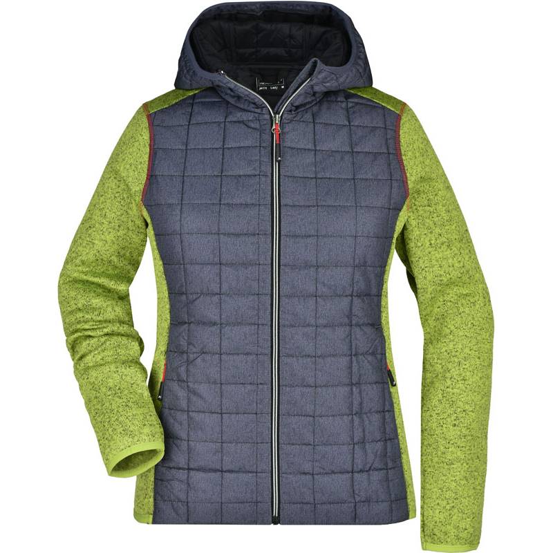 James&Nicholson | JN771, Dámská hybrid.bunda, zelená Kiwi Mel.-šedá Anthracite Mel., S James&Nicholson | JN771, Dámská hybrid.bunda, zelená Kiwi Mel.-šedá Anthracite Mel., S
